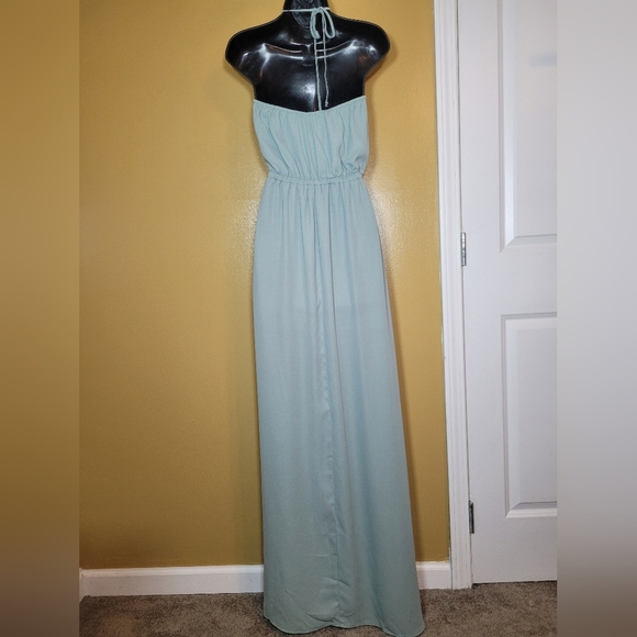 Show Me Your Mumu Sage Green Heather Halter Dress sz S MBM6-10 SS46 - Picture 8 of 10